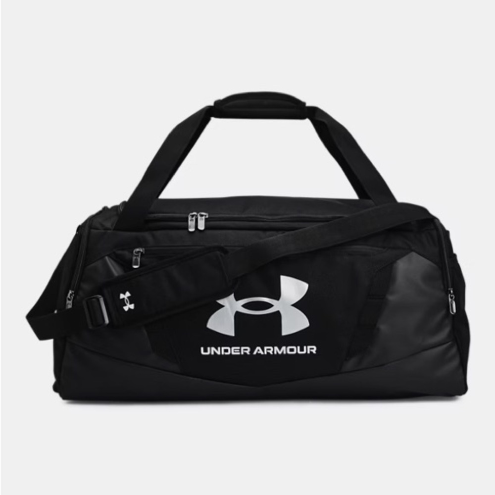 Under Armour Black and White Unisex Duffle Bag